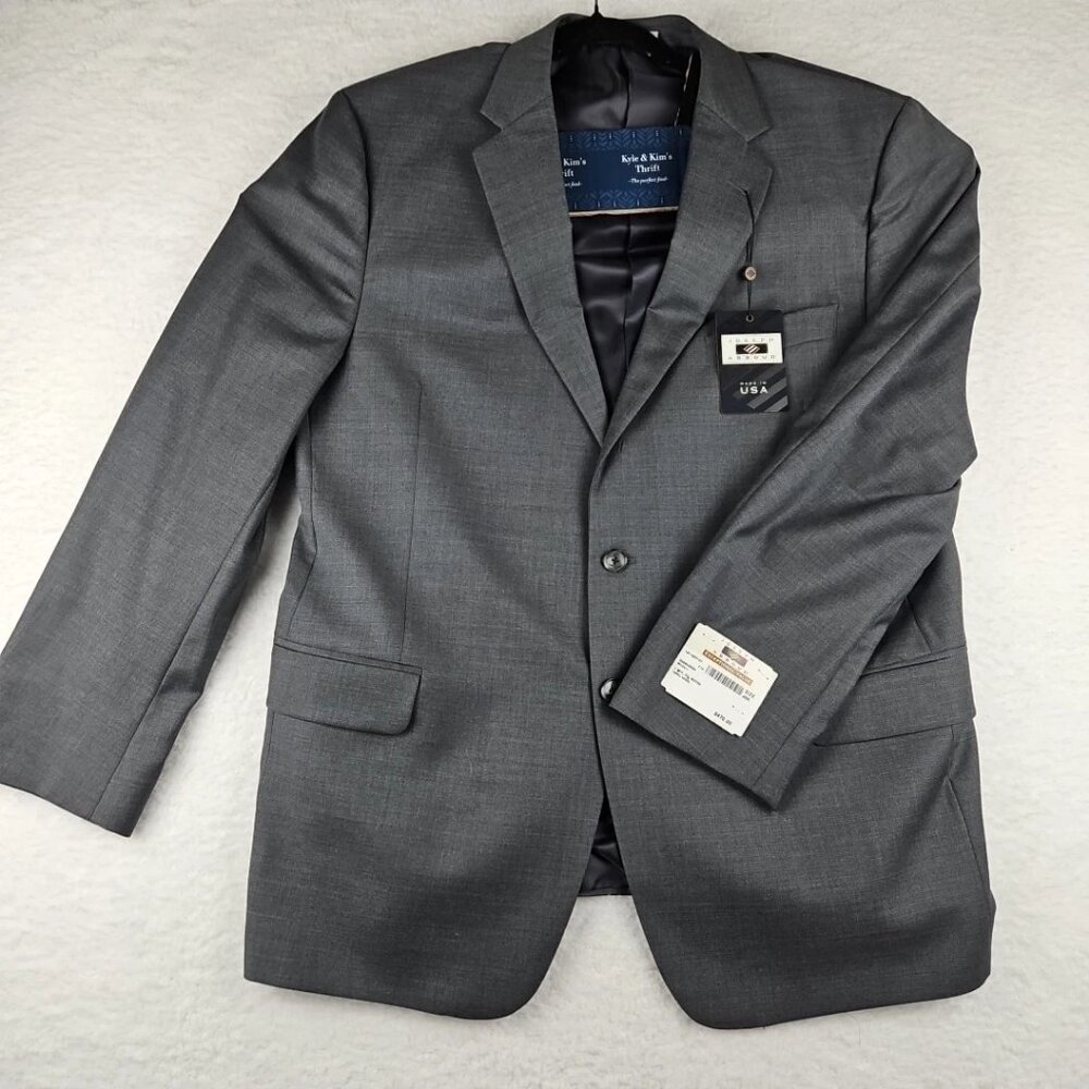 $900 NEW USA Made Joseph Abboud 3 Pc. Suit 46R 38w MODERN TRIM FIT 100% Wool